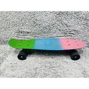 High Bounce Multicolor Colorblock 22in Skateboard Retro Mini Cruiser For Kids